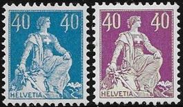 Nr. 156 + 176 ** Helvtia mit Schwert tadellos ab 1.-