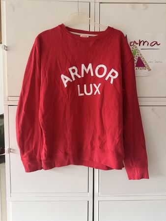 Sweatshirt Armor Lux rot Baumwolle Grösse L getragen