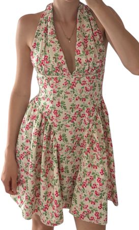 Sommerkleid mit Blumenmuster weiss rot Grösse S neuwertig