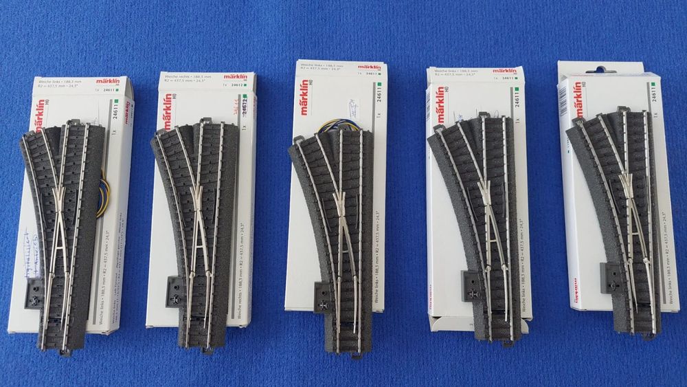 Aiguillage Gauche Märklin Pour Modélisme Ferroviaire | Échelle HO | Rayon R437,5 Mm | 24,3° | Modèle 24611