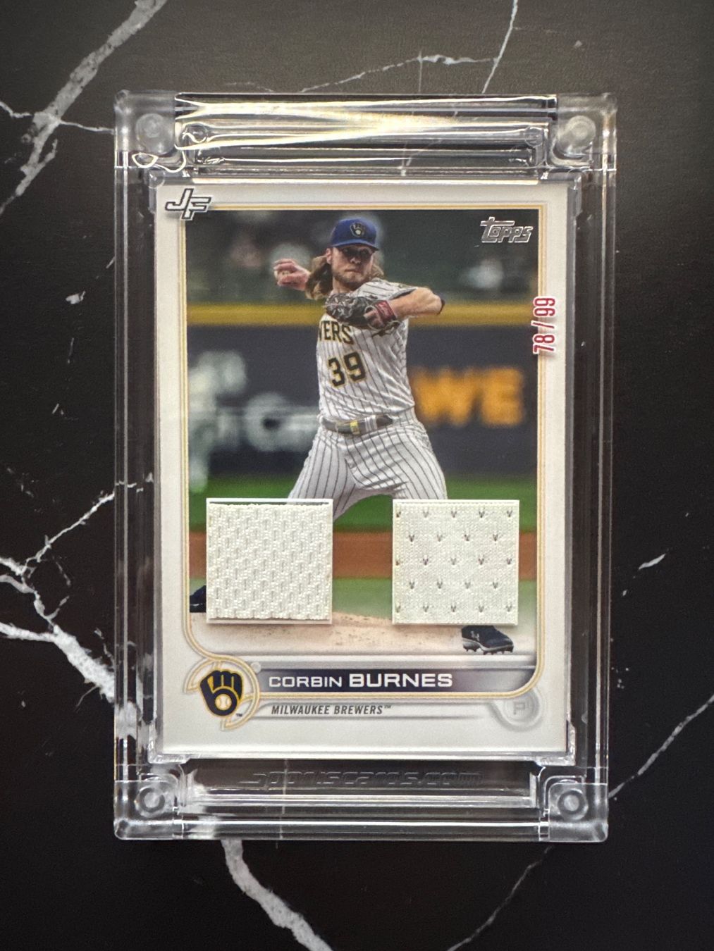 Topps Carte collezionabili: Corbin Burnes Triple Patch Jersey Fusion 78/99 – Usato da Crans-Montana venduto da sta_9srp