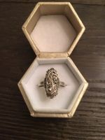 Art Deco Ring Silber Markasiten Gr 53,5 - zart und filigran