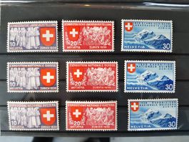 Schweizer Briefmarken postfrisch Jahrgang 1939