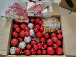 Weihnachtsbaumschmuck Set rot gold diverse Formen
