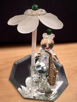 Kristallfigur Clown mit Saxophon und Schirm