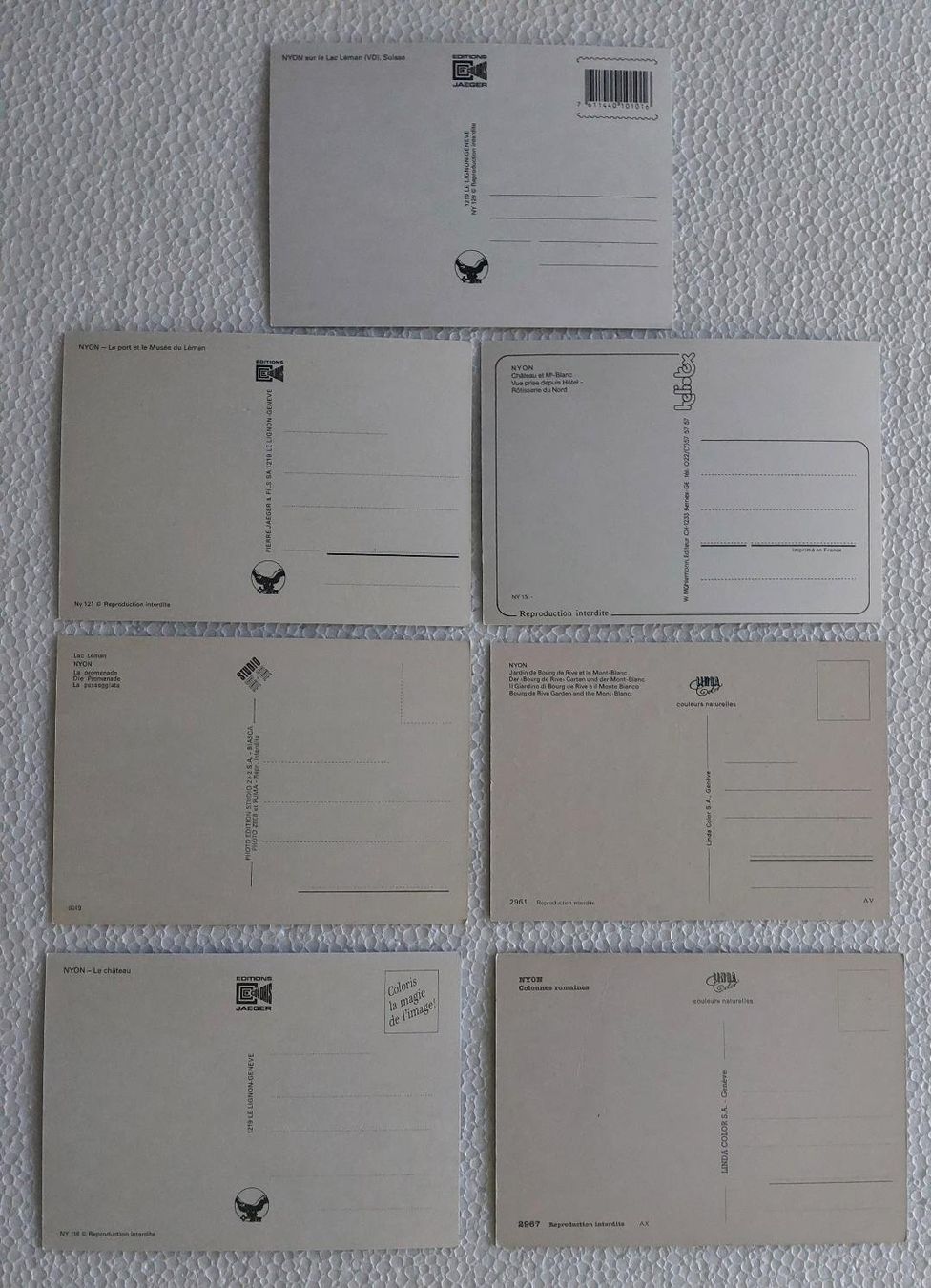 Cartoline postali: NYON - Lot de 7 cartes – Usato da Delémont venduto da Domdom1 1