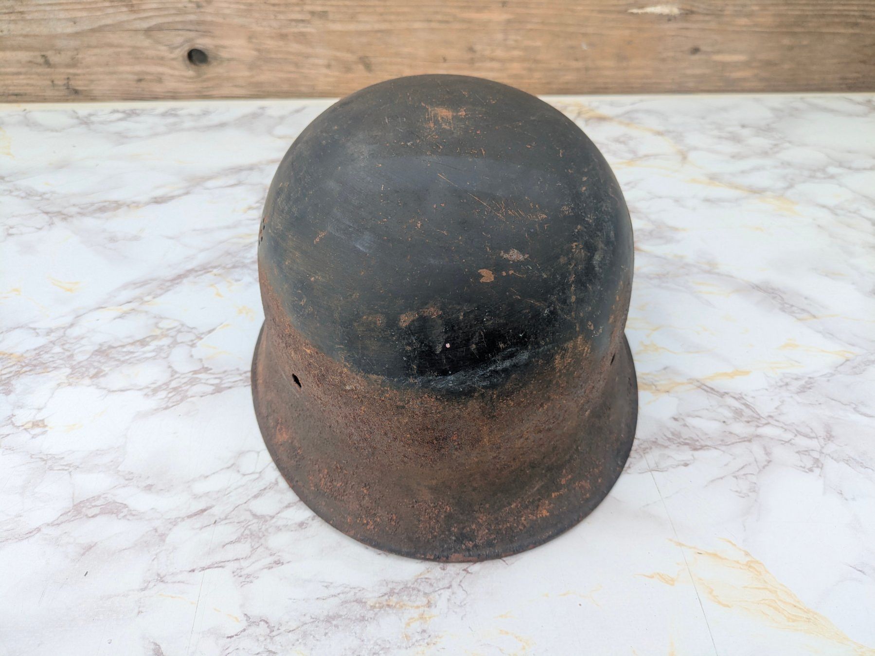 Uniformi & Effetti personali: Luftschutz Stahlhelm M34 "Stub Bill Visor" – Usato da Buttisholz venduto da ArmeeShopCH 5