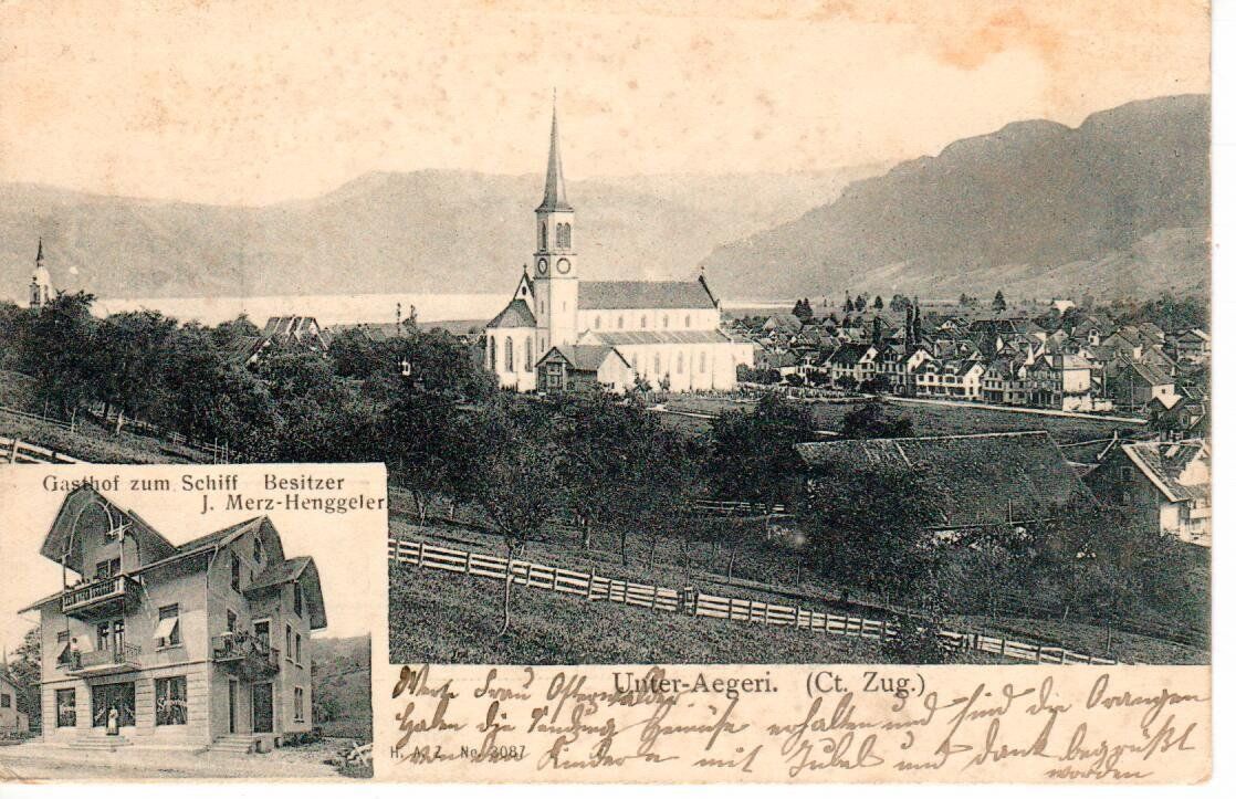 Ansichtskarten: Unter - Aegeri 1909 – Gebraucht aus Wolhusen von Curver9