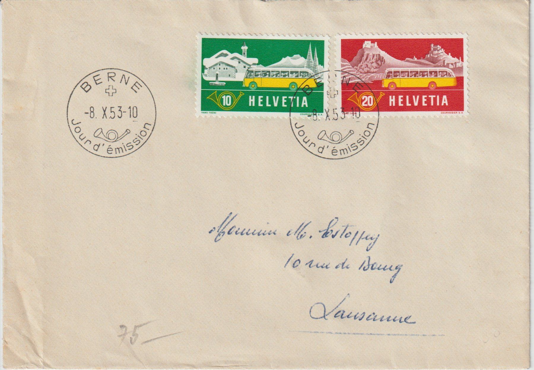 Alle Briefmarken: 314-15 FDC fr. – Gebraucht aus Lausanne von Whorvath