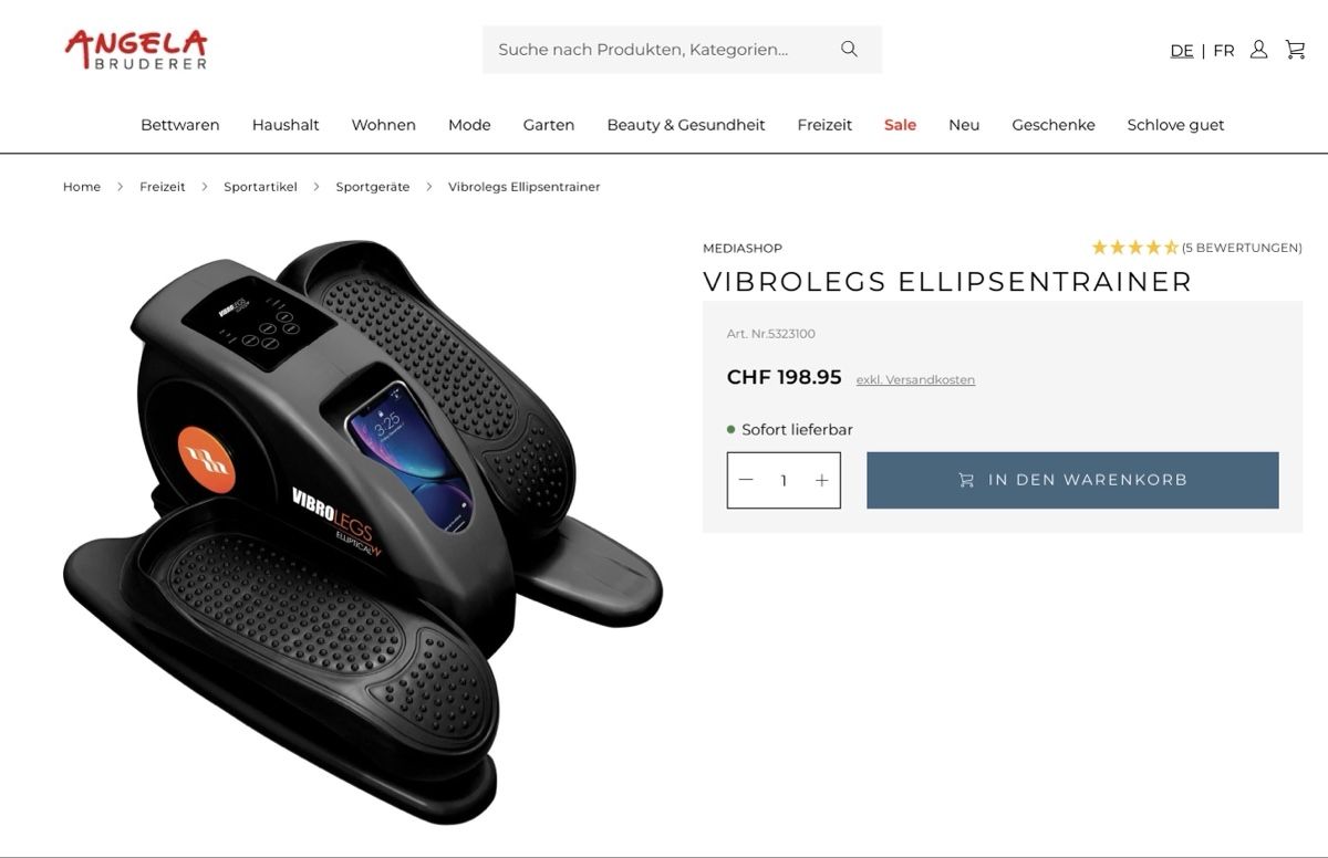Vibroshaper Hometrainer: VibroLegs ELLIPSENTRAINER  – Usato da Muttenz venduto da Benet01 1