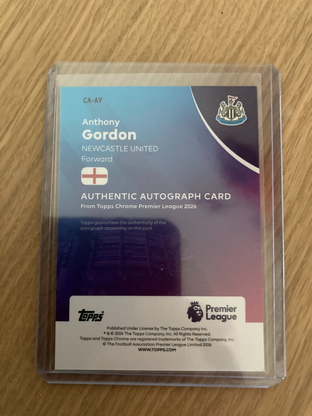 Topps Sammelbilder & Trading cards: Topps Chrome Premier League 26 - Anthony Gordon Auto /199 – Neu (gemäss Beschreibung) aus La Tour-de-Peilz von Tyalos_Cards 1