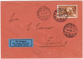 seltener Erstflug BIEL - ZÜRICH vom 14. Mai 1928