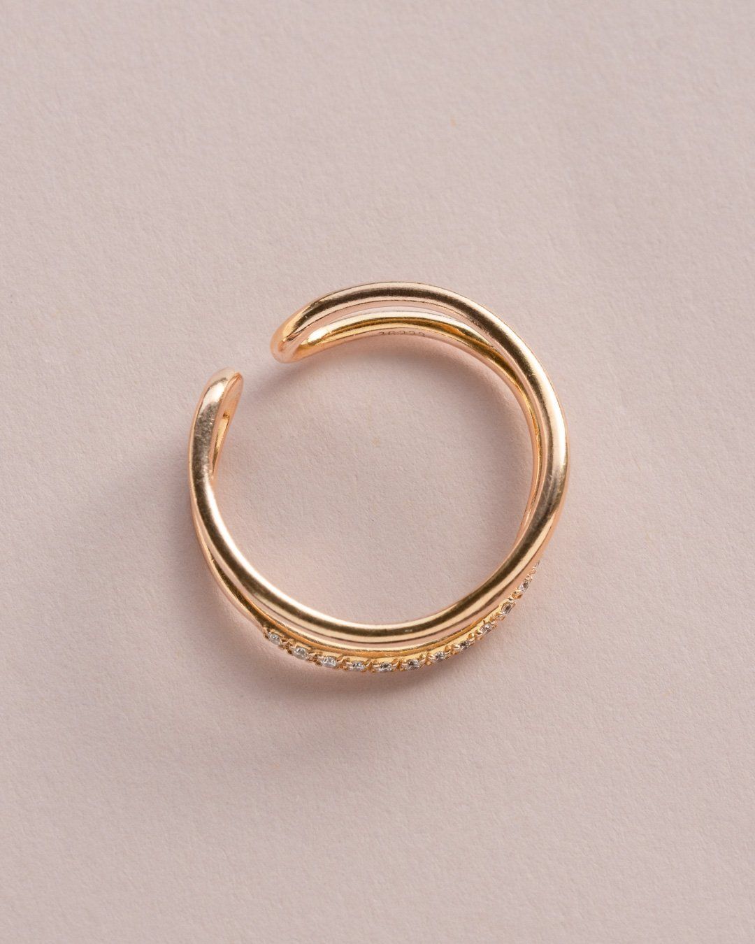Anelli: 18ct rose-gold ring set with diamonds double band effect – Usato da Genève venduto da Prometheus_Watches 5