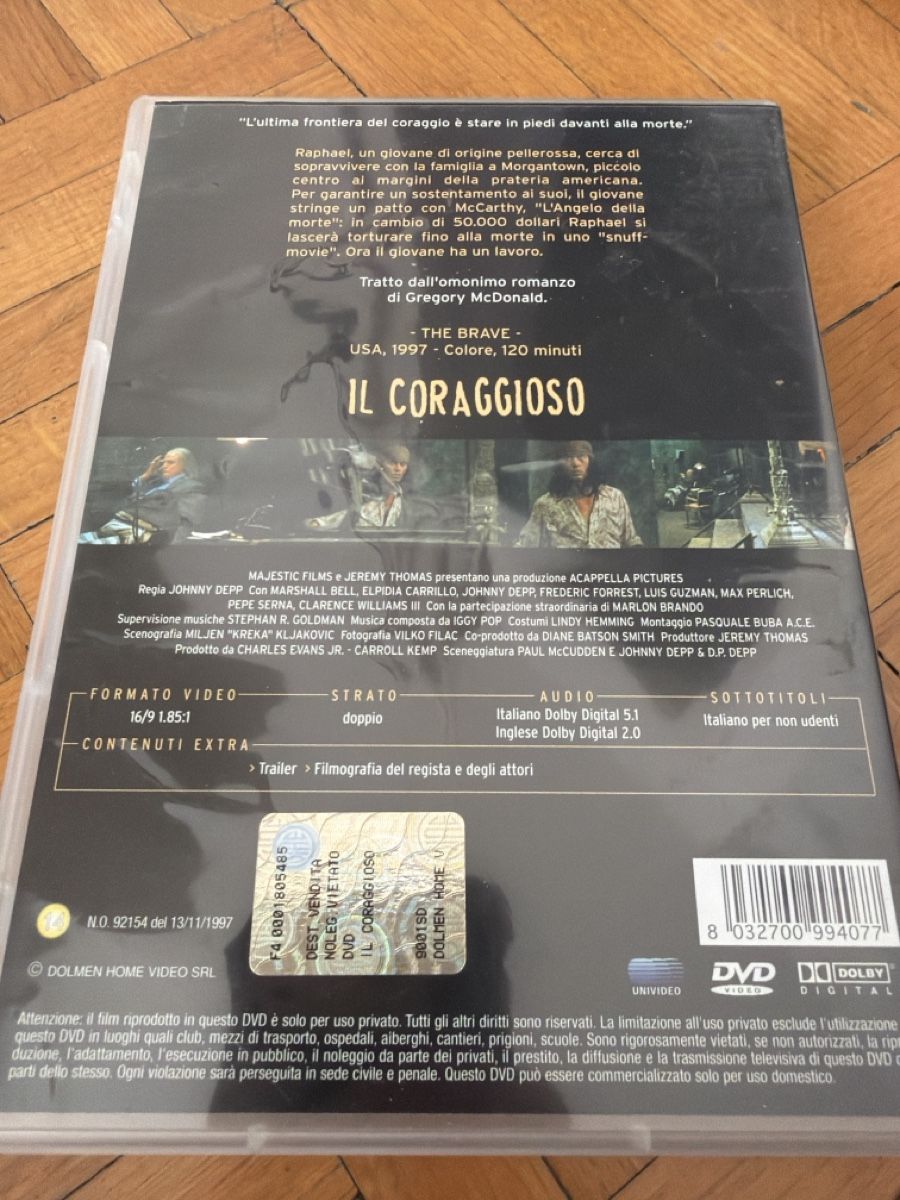 Tutti i DVDs: The Brave - Johnny Depp – Usato da Lugano venduto da bad_2t9b 1