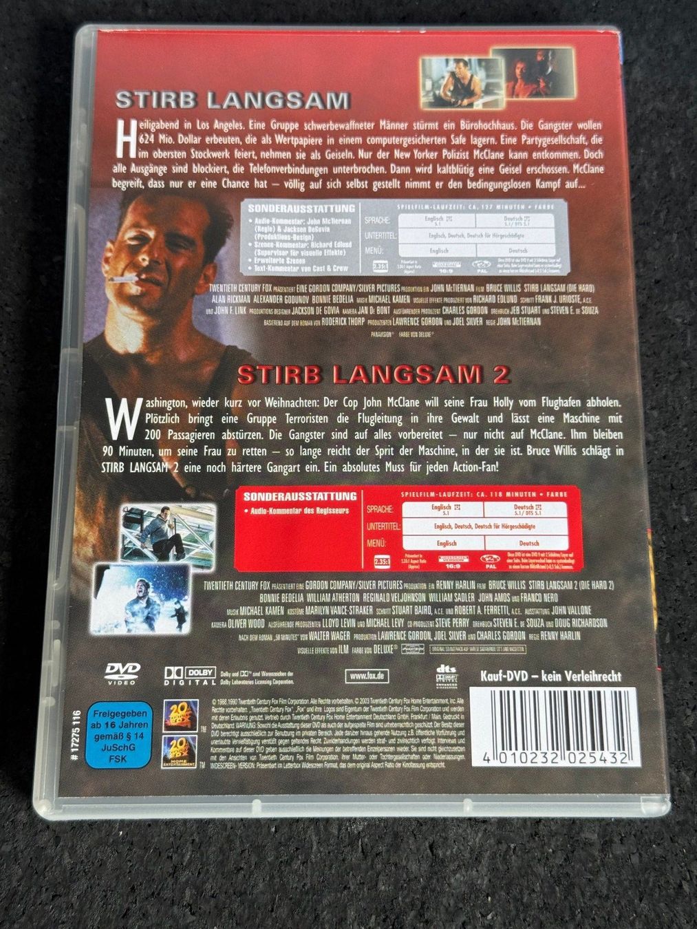 Alle DVDs: Stirb langsam 1+2 "Die Hard 1+2" DVD's EN/DE Bruce Willis – Gebraucht aus Fribourg von tschjoly 1