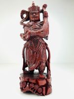 Chinesische Holzfigur mit Musikinstrument, handgeschnitzt #2
