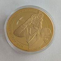 Vergoldete Münze Queen mit Edelstein - 1986