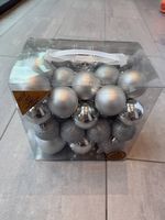 Christbaumkugeln, Weihnachtskugeln, Kunststoff, silber