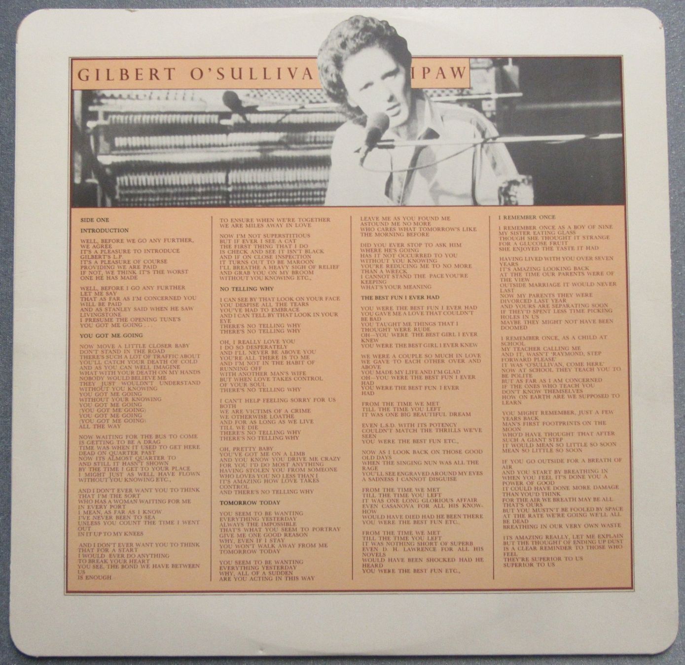 Dischi in vinile: Gilbert O'Sullivan - Southpaw - LP ab CHF 2.00 – Usato da Auenstein venduto da Padabimbim 3