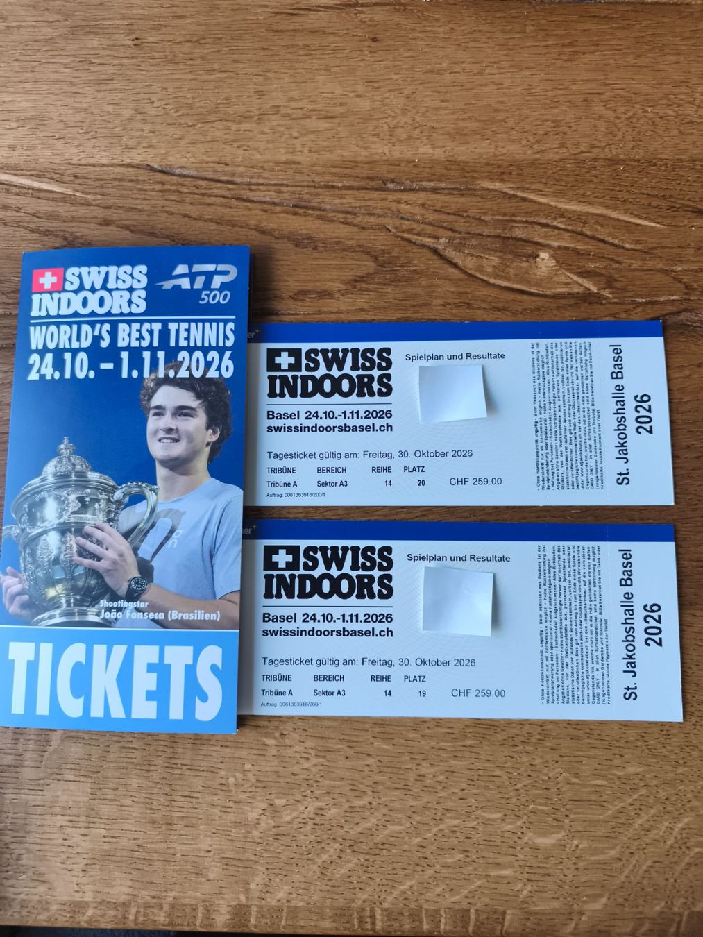 Biglietti: Swiss Indoors tickets – Nuovo e nell'imballaggio originale da Sulgen venduto da peterevam