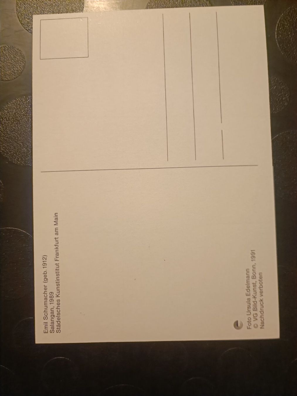 Arts picturaux & lithographies: Emil Schumacher - handsignierte Kunstpostkarte – D'occasion à Menziken par Artographs 1