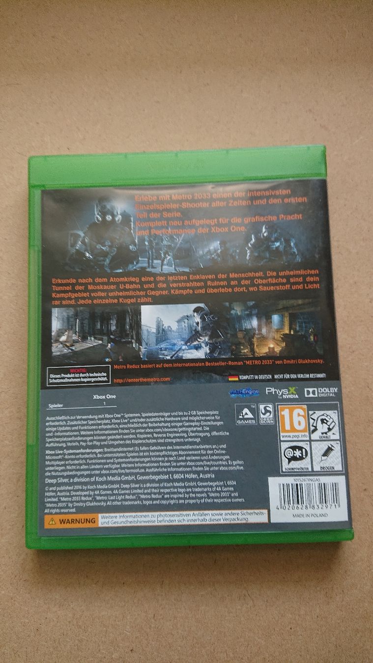 Spiele: Metro 2033 Redux Xbox One  – Gebraucht aus Chur von FreakofRarity 1