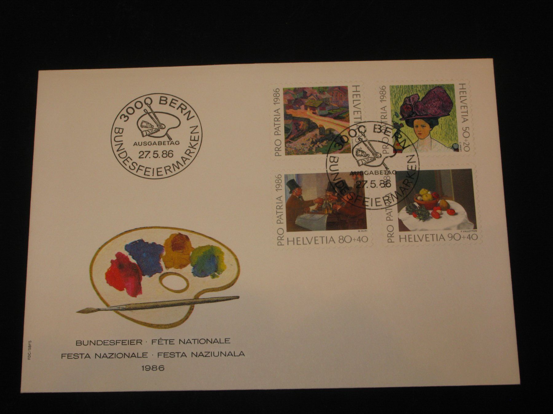 Tutti i francobolli: Pro Patria FDC 1986 Nr. 211 - 214 Schweizer Museen Gemälde – Usato da Riken AG venduto da HEROWE