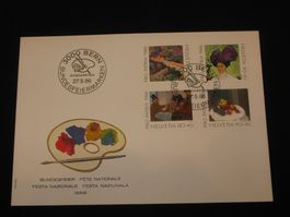 Pro Patria FDC 1986 Nr. 211 - 214 Schweizer Museen Gemälde