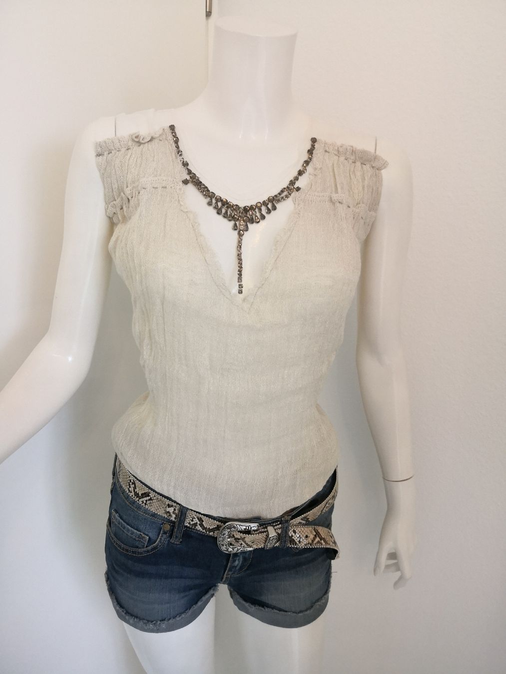 Mango Top: 🤩MANGO SUIT TOP BEIGE MIT STRASS – Nuovo (secondo la descrizione) da Olten venduto da Naja-Twins-Twins 1