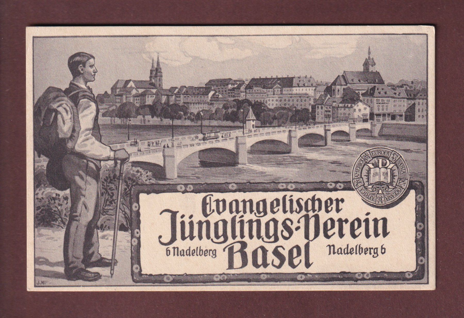 Cartoline postali: BASEL - Evangelischer Jünglings-Verein – Usato da Pully venduto da nicecards