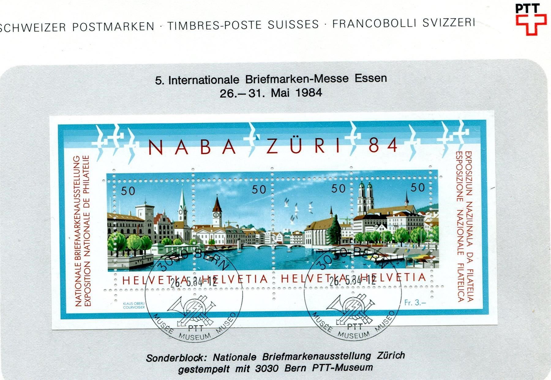 Tutti i francobolli: Sammelblatt NABA Zürich 1984 – Usato da Winterthur venduto da Kyoung