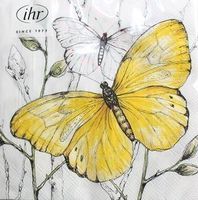 Serviette butterflies yellow (1244) 2Stk