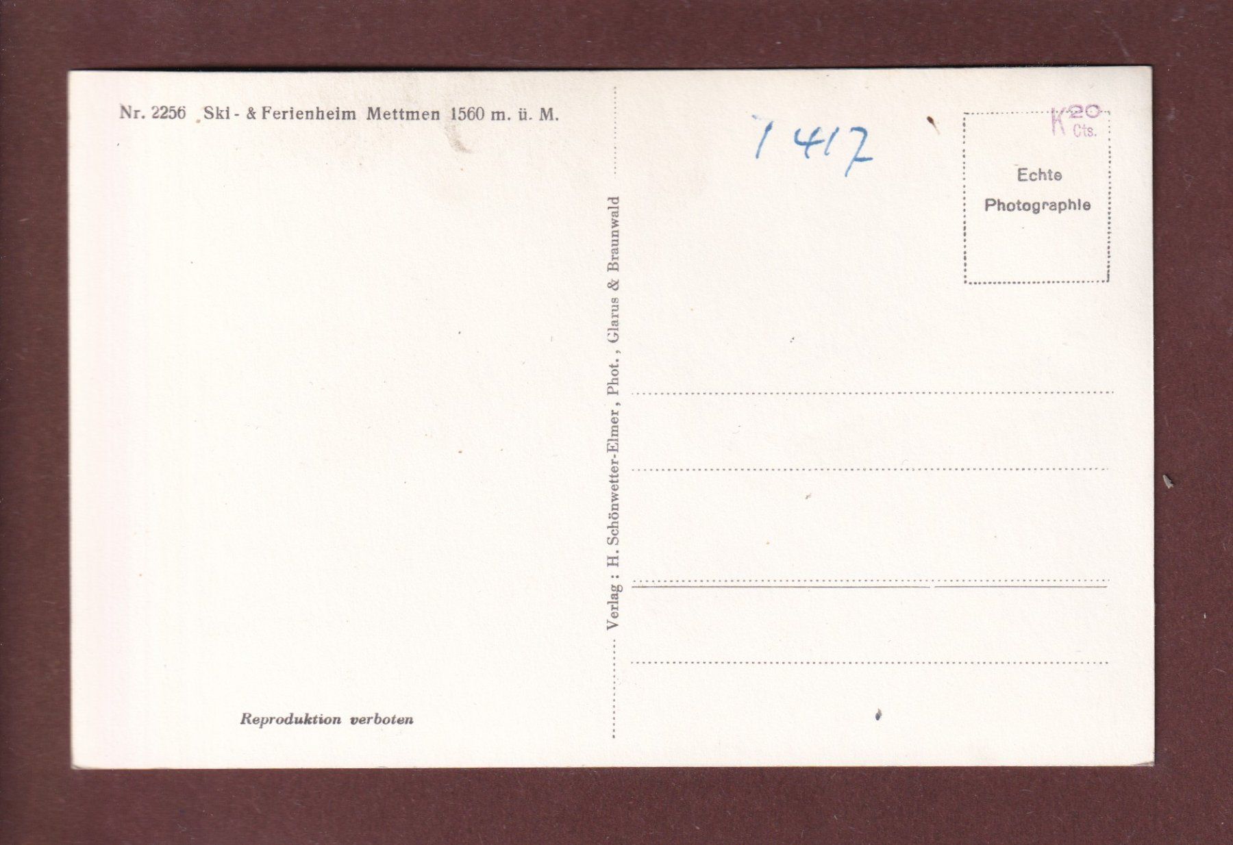 Cartoline postali: Ski- und Ferienheim METTMEN – Usato da Pully venduto da nicecards 1