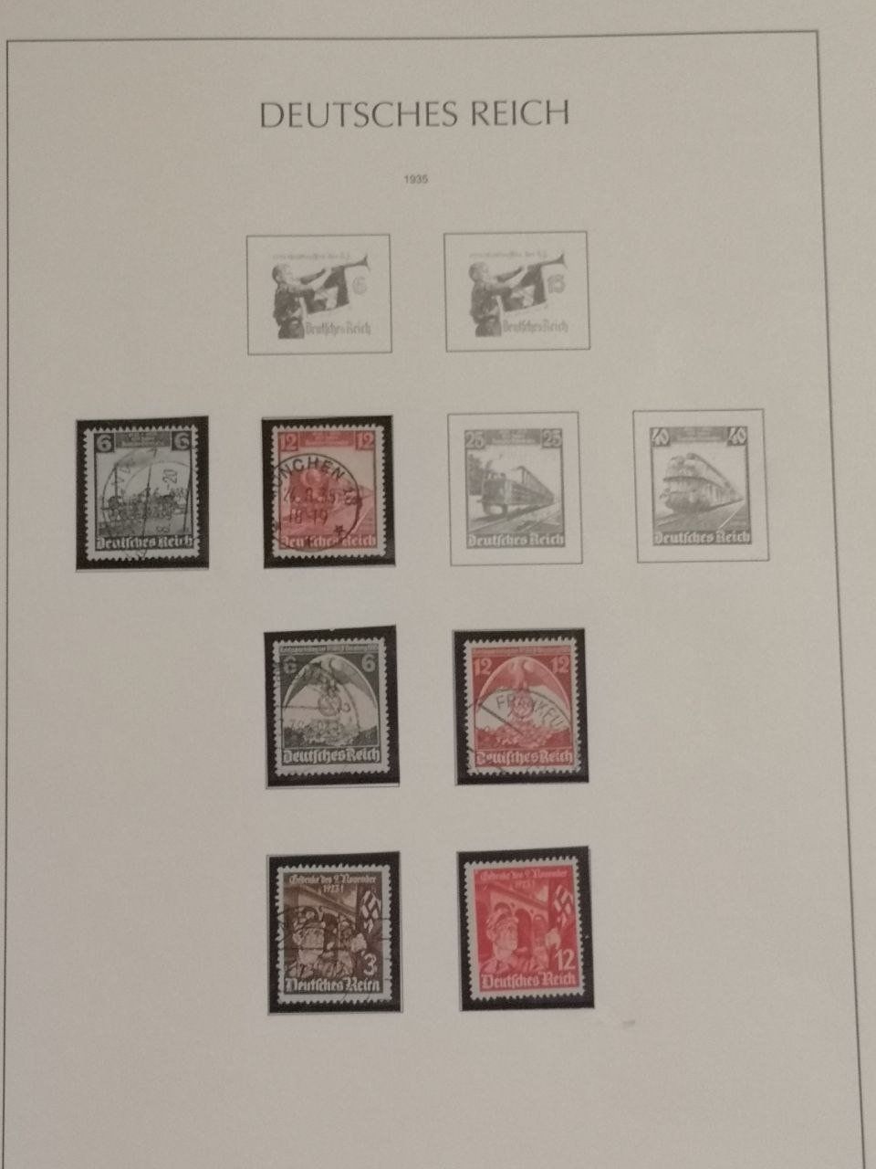 Tutti i francobolli: Deutsche Briefmarken 1932-1936. 10 Seiten. – Usato da Bern venduto da Yunkom 2