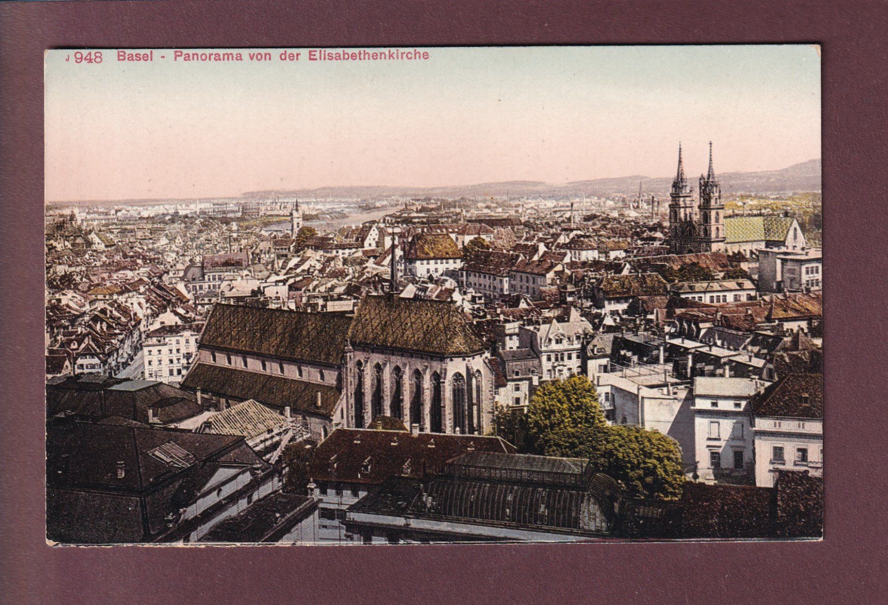 Cartoline postali: BASEL von der Elisabethenkirche – Usato da Pully venduto da nicecards