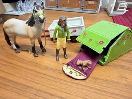 Schleich Pferde-Set mit Figur und Zubehör gut erhalten