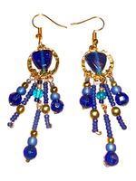 Boucles perles bleu 