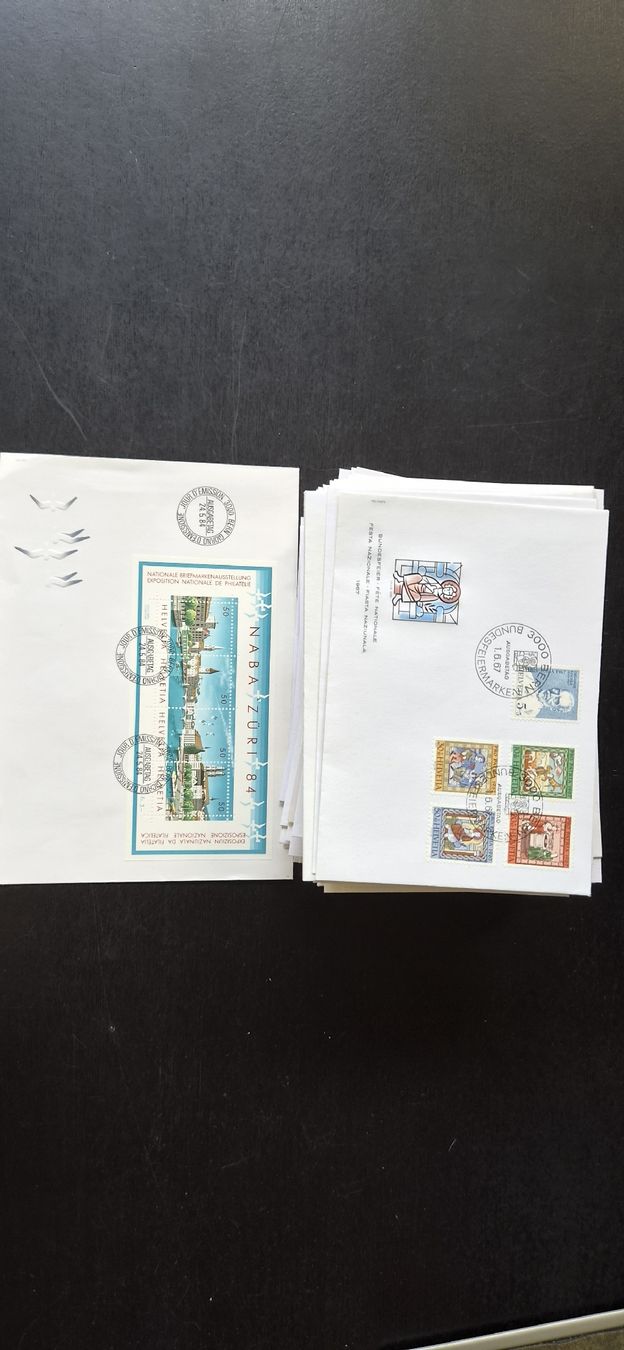 Alle Briefmarken: 148 FDC Briefe Schweizer Post ab 1967 bis 2000 – Gebraucht aus Courgevaux von nih789 1