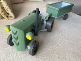 Grosser Bührer Holztraktor + Anhänger Einzelstück über 70 cm