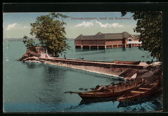 Cartoline postali: AK Romanshorn, Inseli mit Badeanstalt – Usato da Berlin venduto da bartko-reher