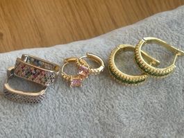 Luxus Elegante Ohrstecker Ohrschmuck  Farbe: Gold Zirkonia