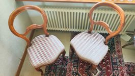 Elegante Barockstühle Fauteuil Massivholz Samtbezug