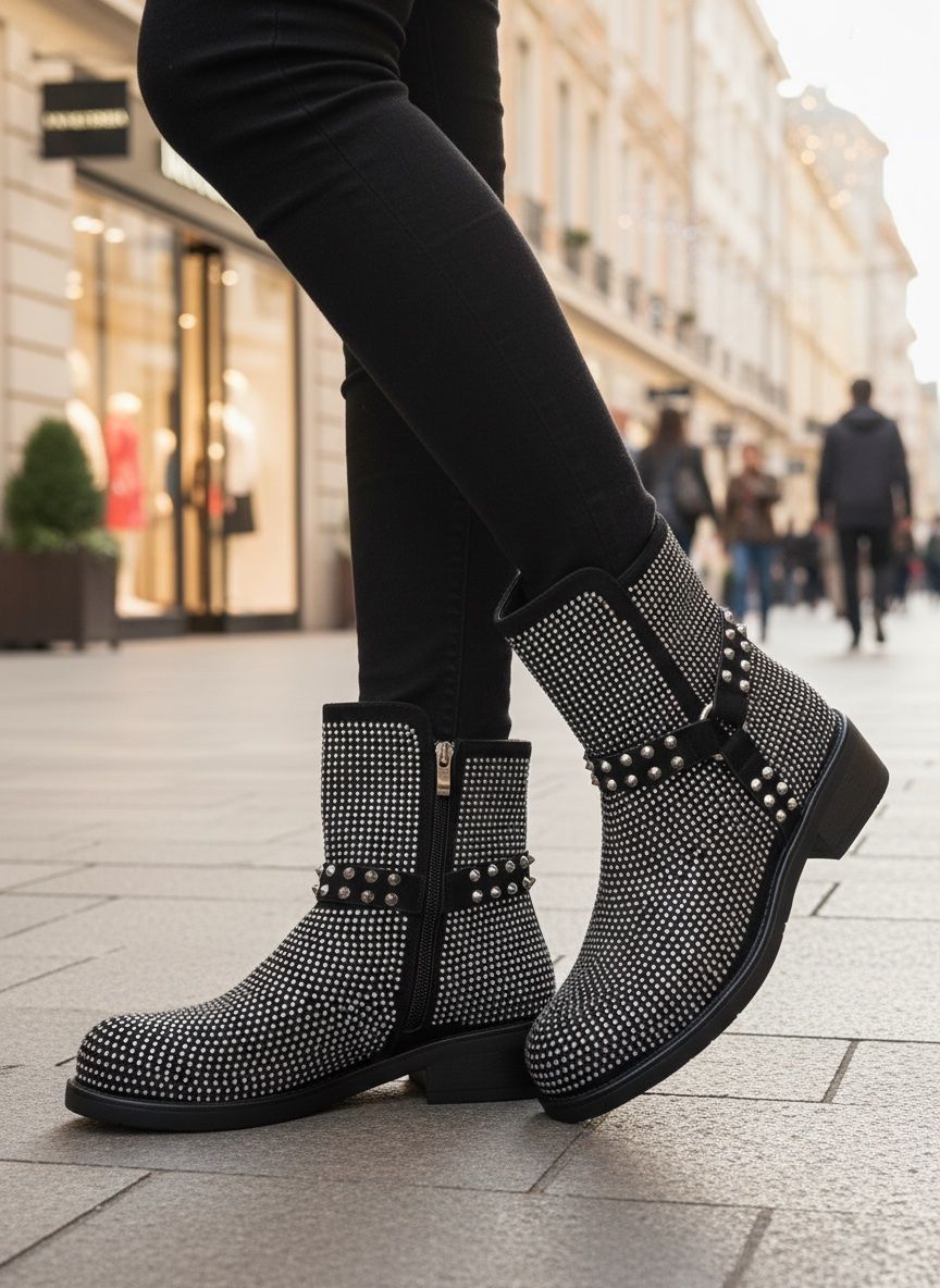 Scarpe da donna: Wunderschöne Boots / Stiefeletten Neu Gr 41 mit strasssteine – Nuovo e nell'imballaggio originale da Regensdorf venduto da Spyke55