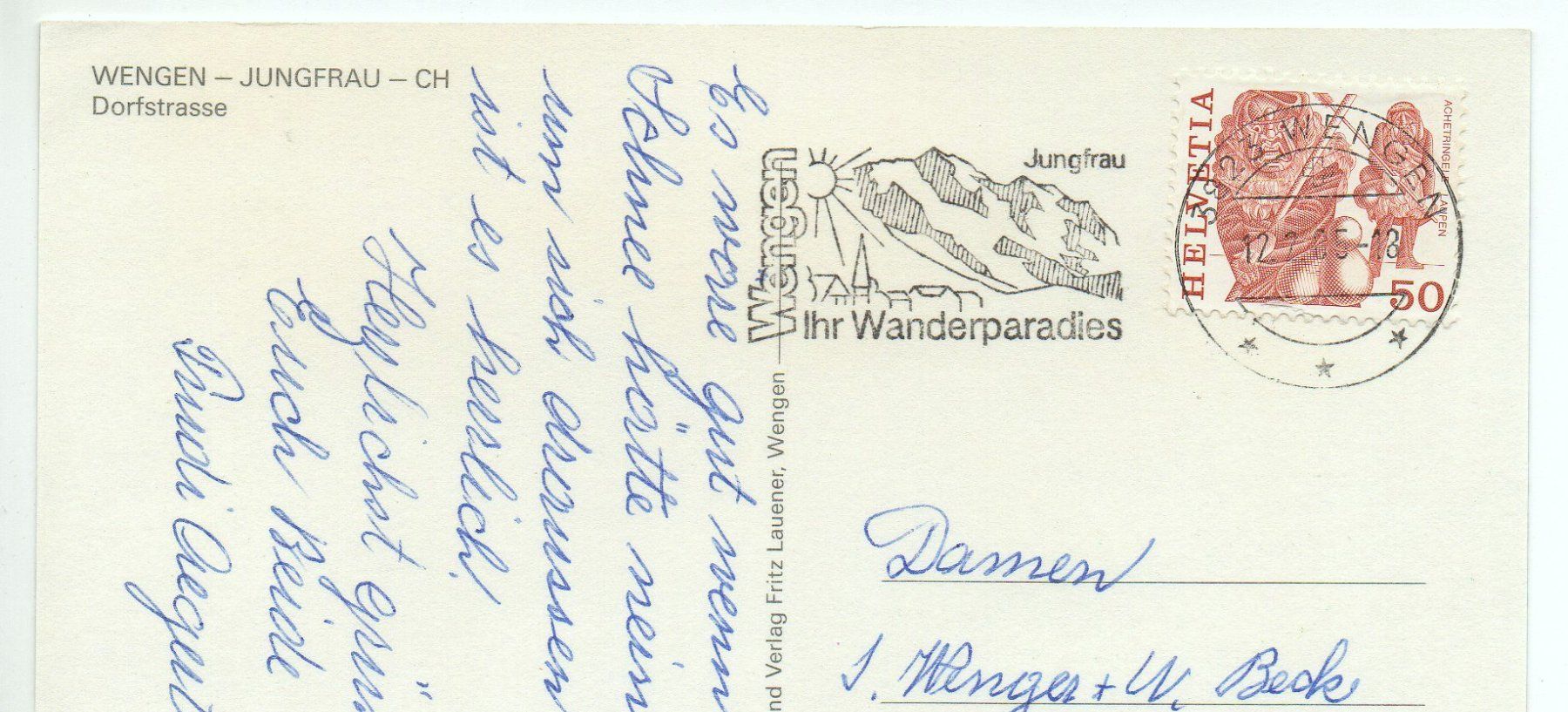 Cartoline postali: WENGEN Dorfstrasse – Usato da Jona venduto da philajona 1