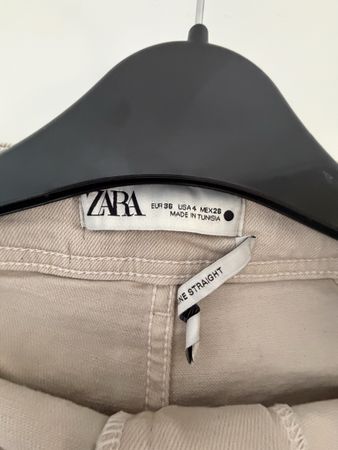 Zara Hose Mine Straight beige Grösse 36 guter Zustand