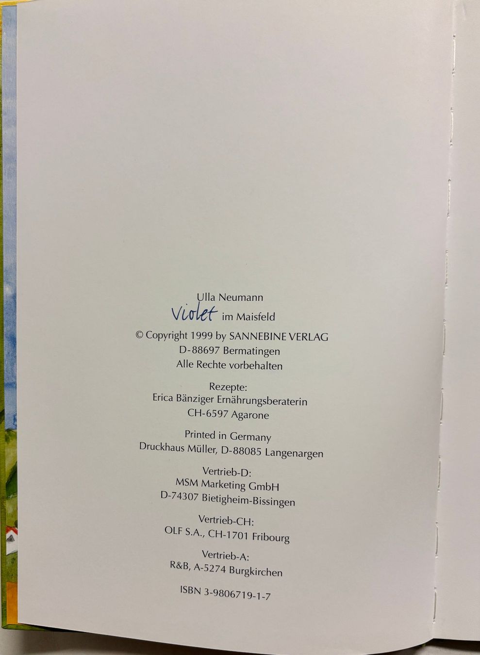 Libri: Neumann Ulla, Violet im Maisfeld – Usato da Sarnen venduto da Livres 2