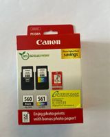 Orig. Canon PG-560 + CL-561 Patronen + 50 Blatt Fotopapier