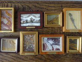 8 gefasste Mineralien / Sammlung Steine