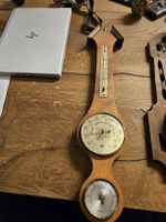 Vintage Wetterstation aus Holz, Barometer, Thermometer (S1)