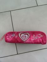 Mädchenschulmäppchen - Pink mit Glitzerherzen